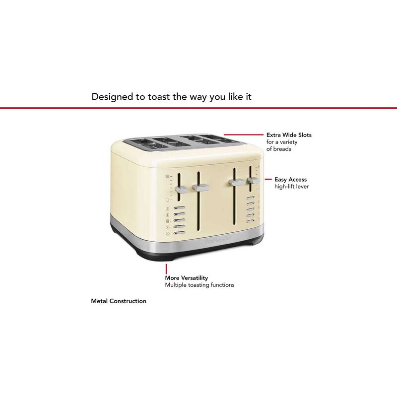 KitchenAid 4 Slice Toaster - Almond Cream image number 2